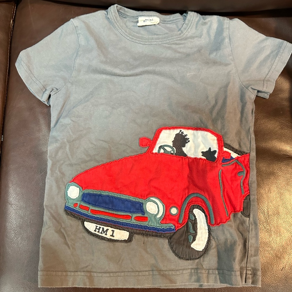 Mini Boden Red and Gray Short Sleeve Tees
